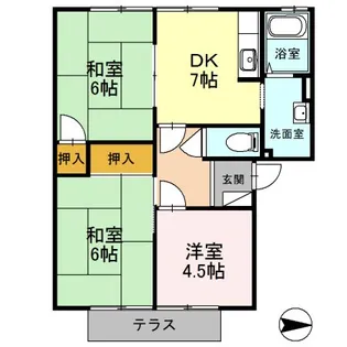 ファミールコーポ高屋4【1階】の間取り