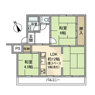 有馬南住宅1号棟【3階】の間取り