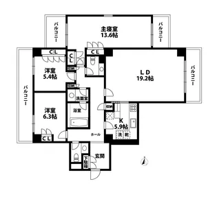 駒沢ガーデンハウス【2階】の間取り