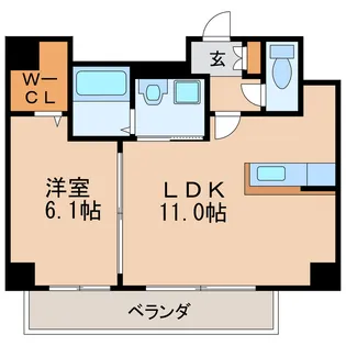 アースヒル東白壁【3階】の間取り