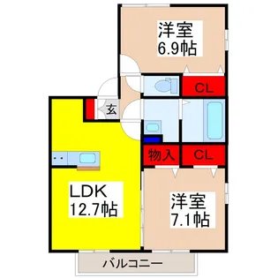 パサージュC棟【2階】の間取り