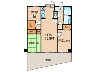 アクアコート貝塚【1階】の間取り