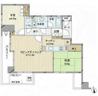 パーク・コート上幟町【4階】の間取り