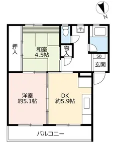 UR徳力【4階】の間取り