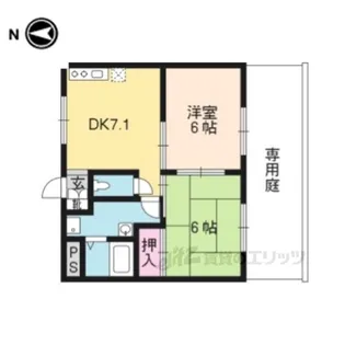 上阿達谷口マンション【1階】の間取り