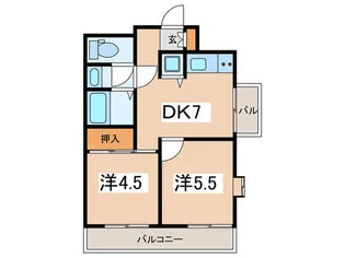 メゾンベ-ルたまプラ-ザ【4階】の間取り