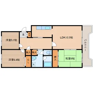 志づか米ケ袋マンション【3階】の間取り