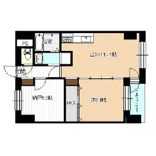 ASレジデンス材木町【5階】の間取り