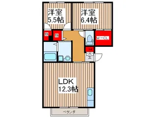 Ohana Hare A【1階】の間取り