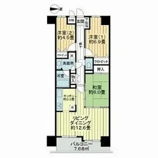 エトワール泉中央【1階】の間取り