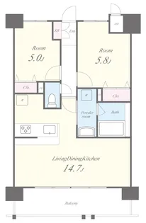 リアン城東【7階】の間取り