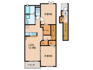 ラヴァ-ズA【2階】の間取り
