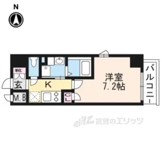 エスカーサ京都四条梅津【7階】の間取り