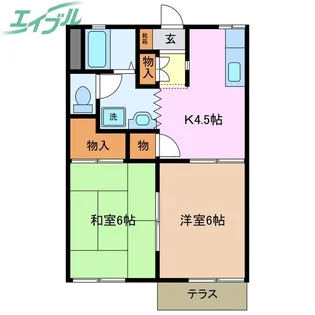 タウニーラークウッドA棟【1階】の間取り