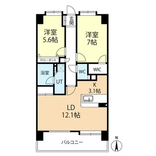 アプリークス百道浜【3階】の間取り
