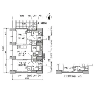東雲キャナルコートCODAN14号棟【7階】の間取り