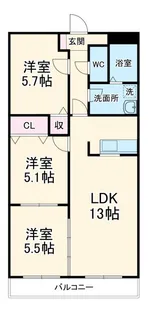 ロイヤルガーデン学園通りII【2階】の間取り