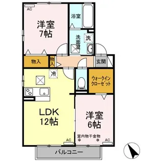 ブラン・ブルー D【1階】の間取り