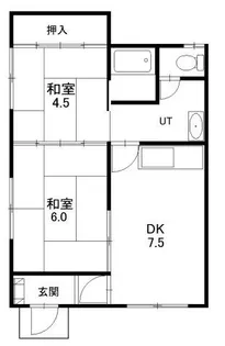 梅田ハイツ【1階】の間取り