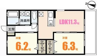 サンハイムB棟【2階】の間取り
