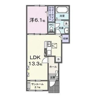 プレッソ冠木I【1階】の間取り