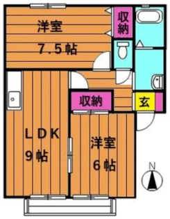 レイモンドサンヴィレッジB【1階】の間取り