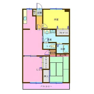 コーシャハイツ富任B【3階】の間取り