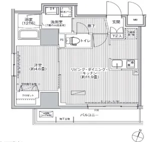 グランフォークス神田イーストタワー【7階】の間取り