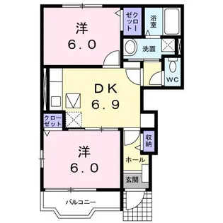 カーネリアン B【1階】の間取り