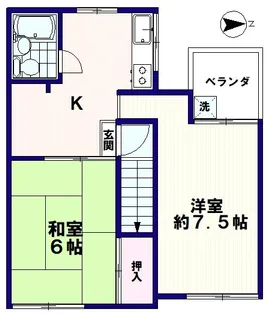 中山アパート【2階】の間取り
