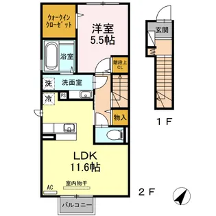 ラランド上新栄 B206【2階】の間取り