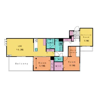 HIGH LINE PARK(ハイラインパーク)A棟【4階】の間取り