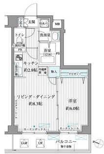 サニーリヴ北新横浜【6階】の間取り