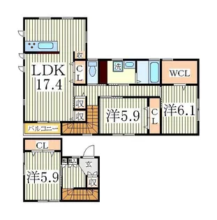 千葉県柏市柏【一戸建】の間取り
