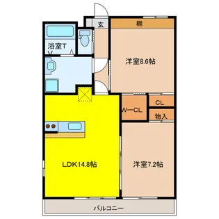 リバーズマンション築捨II【3階】の間取り