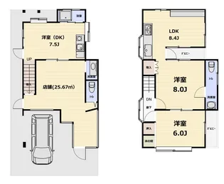 広島県広島市東区戸坂出江2【一戸建】の間取り