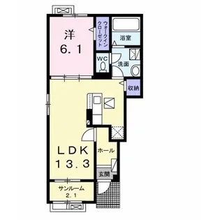 ルミエールB(市原市姉崎)【1階】の間取り