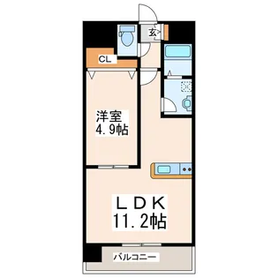 1LDKの間取り画像