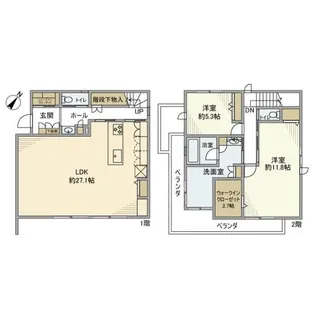 千葉県柏市新富町1【一戸建】の間取り