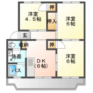岡マンション【3階】の間取り