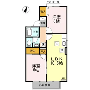 新潟県新潟市中央区美の里【アパート】の間取り
