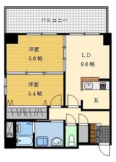 2LDKの間取り画像