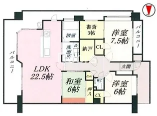 岡山県岡山市北区田町1【マンション】の間取り
