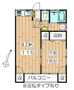 ハイツKSI A棟【1階】の間取り