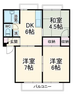 ジュネス十日市場 A棟【3階】の間取り