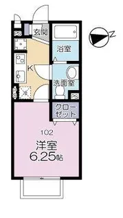 オーロラハイツ多摩川【1階】の間取り