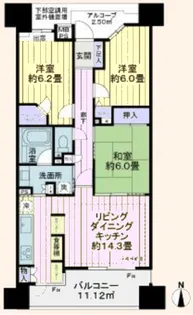 ライオンズマンション 馬込マークヒルズ【2階】の間取り