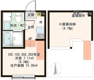 東京都足立区足立1【アパート】の間取り