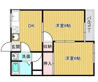 宝ヶ丘ガーデンハイツ【2階】の間取り