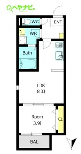 愛知県名古屋市中川区南脇町1【アパート】の間取り